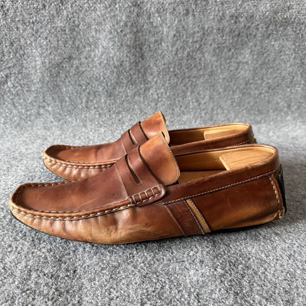 Magnanni Men's Penny Driver Loafers Brown Slip On Driving Moccasins Size 12